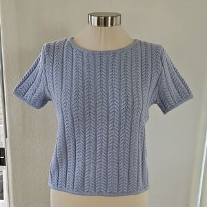 Elegant Lavender Cable Knit Sweater